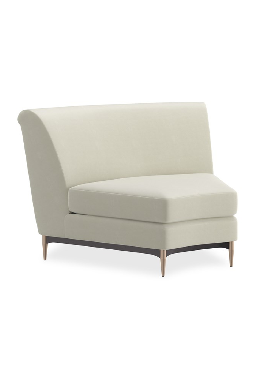 White Velvet Sectional Sofa | Caracole Three's Company | Oroa.com