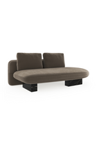 Taupe Velvet Bumper Sofa – Overlap – side view