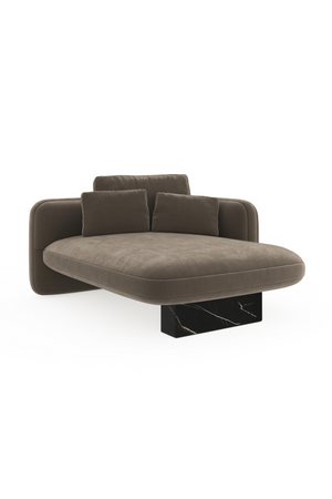 Taupe Velvet Right Chaise | Caracole Overlap | Oroa.com