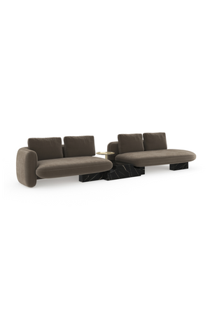 Right Bumper Linen Sectional Sofa | Caracole Overlap | Oroa.com