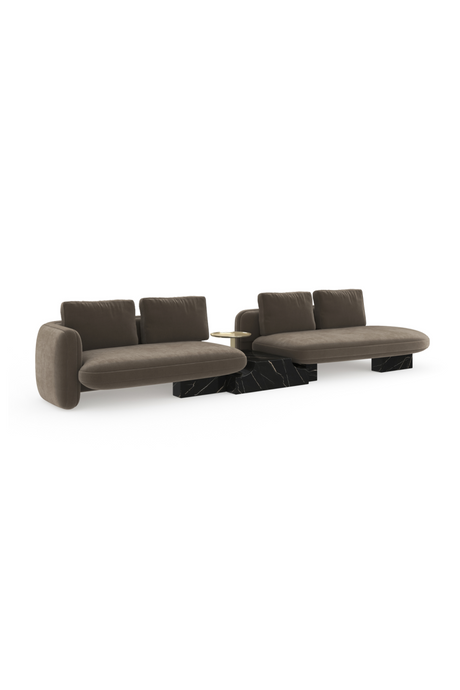 Right Bumper Linen Sectional Sofa | Caracole Overlap | Oroa.com