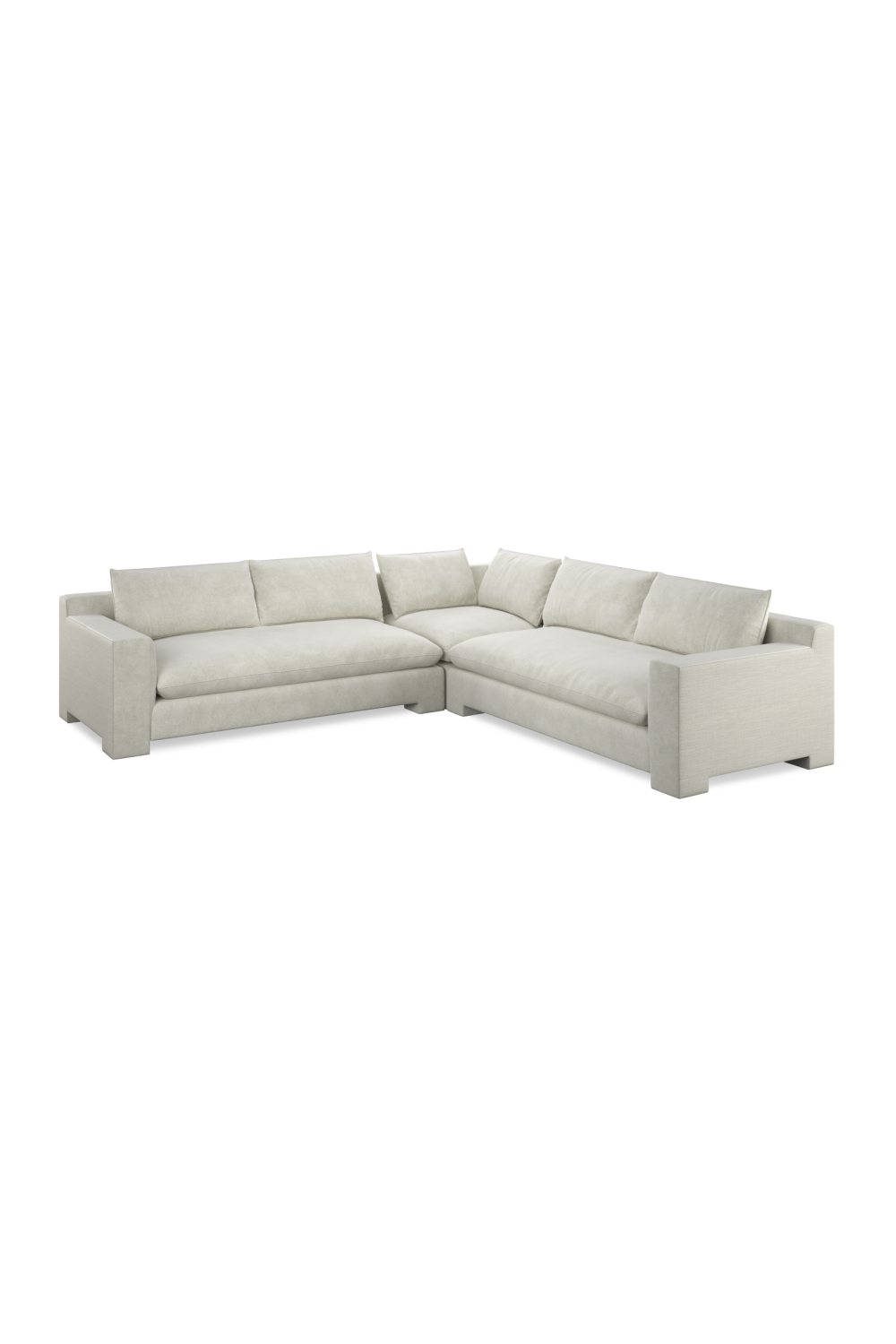 Ivory Velvet Sectional Sofa L | Caracole Devon | Oroa.com