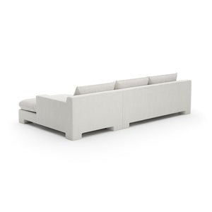   White Velvet Sectional Chaise | Oroa.com