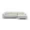 White Velvet Sectional Chaise – Devon – front view
