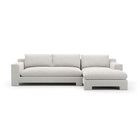 White Velvet Sectional Chaise – Devon – front view
