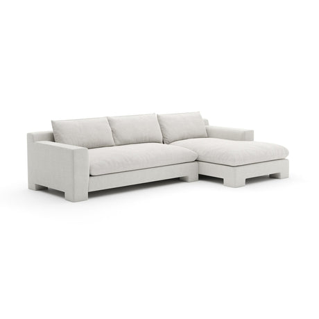 White Velvet Sectional Chaise | Caracole Devon