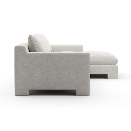 White Velvet Sectional Chaise | Caracole Devon