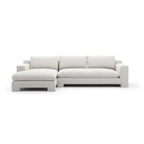 White Velvet Sectional Chaise | Caracole Devon