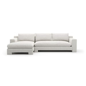   White Velvet Sectional Chaise | Oroa.com