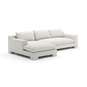   White Velvet Sectional Chaise | Oroa.com