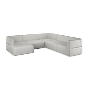   Ribbed Linen Sectional Chaise | Oroa.com