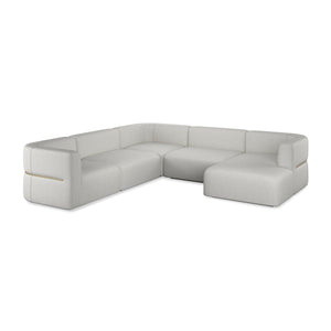   Ribbed Linen Sectional Chaise | Oroa.com