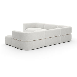  Ribbed Linen Sectional Chaise | Oroa.com