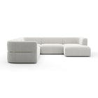 Ribbed Linen Sectional Chaise – Rhythm – front view