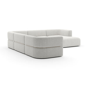   Ribbed Linen Sectional Chaise | Oroa.com