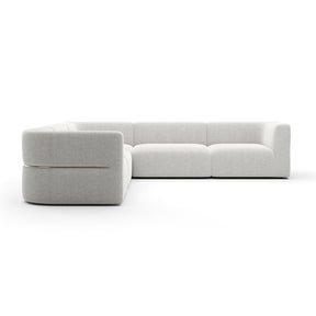 Ribbed Linen Sectional Sofa – Rhythm – front view