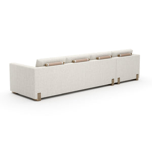   Beige Woven Chaise Lounge L | Oroa.com