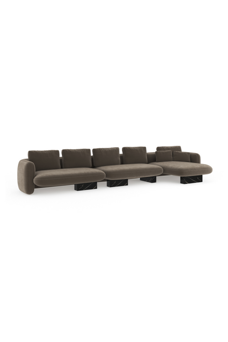 Linen Right Chaise Sectional Sofa L | Caracole Overlap | Oroa.com