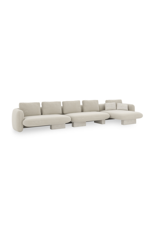 Linen Right Chaise Sectional Sofa L | Caracole Overlap | Oroa.com