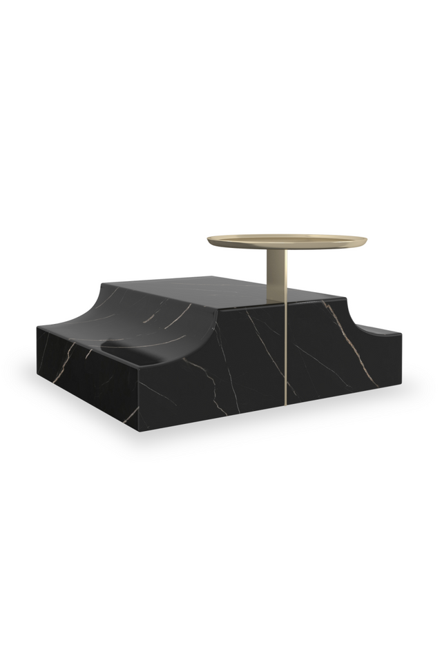 Black Marble Rectangular Wedge Base | Caracole Overlap | Oroa.com