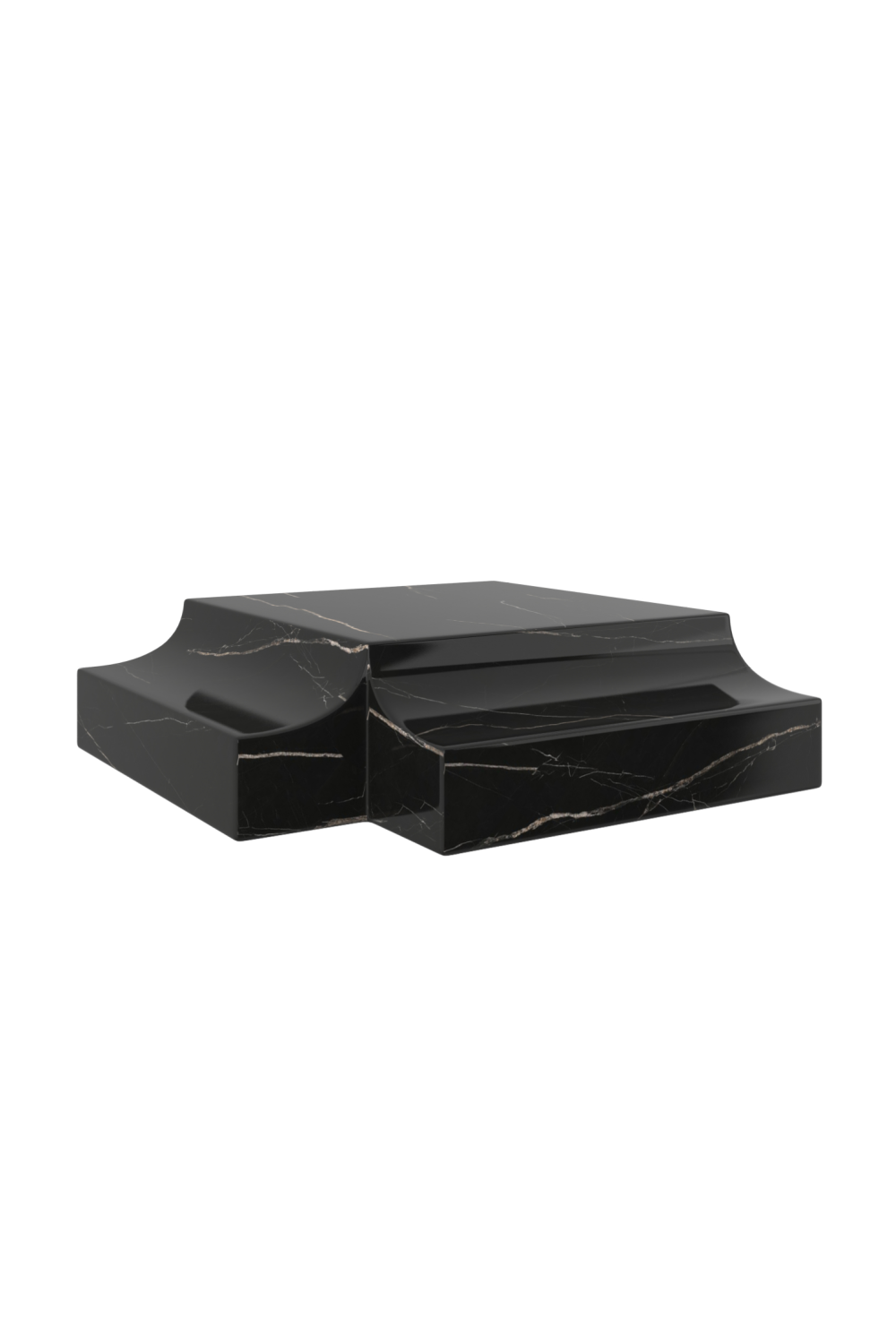 Black Marble Corner Wedge Base | Caracole Overlap | Oroa.com