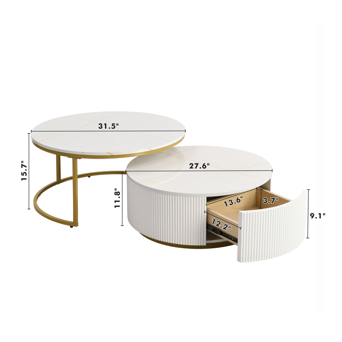 Modern European furniture - Modern Round Nesting Coffee Table - www.oroa.com