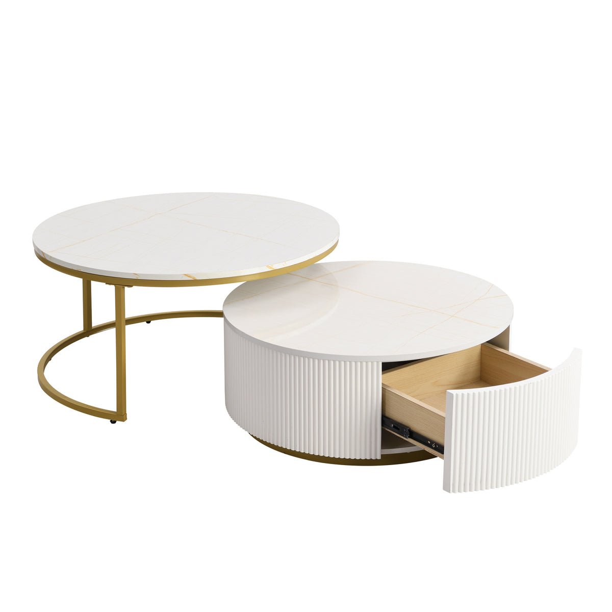 Modern European furniture - Modern Round Nesting Coffee Table - www.oroa.com