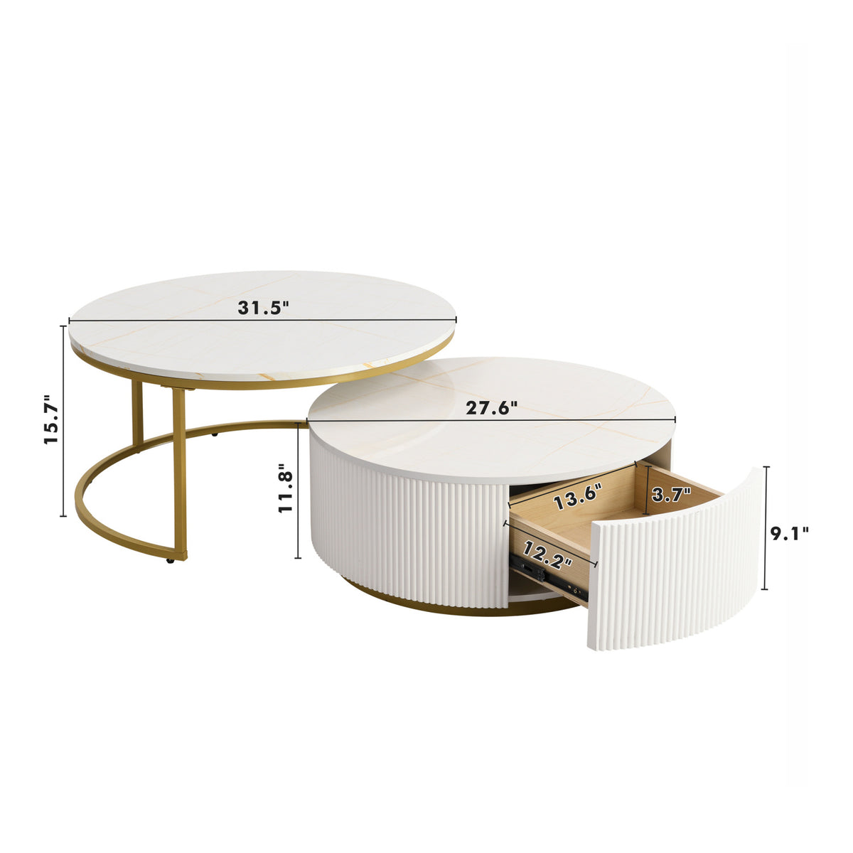 Modern European furniture - Modern Round Nesting Coffee Table - www.oroa.com