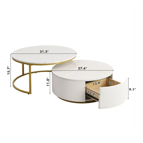 Modern European furniture - Modern Round Nesting Coffee Table - www.oroa.com