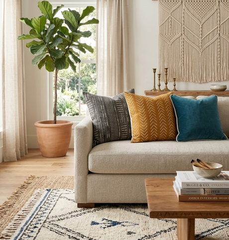 Brown Chevron Mudcloth Pillow Cover | DEKOWE