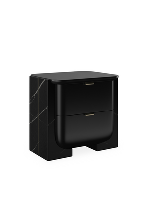 Black 2-Drawer Nighstand | Caracole Overlap | Oroa.com