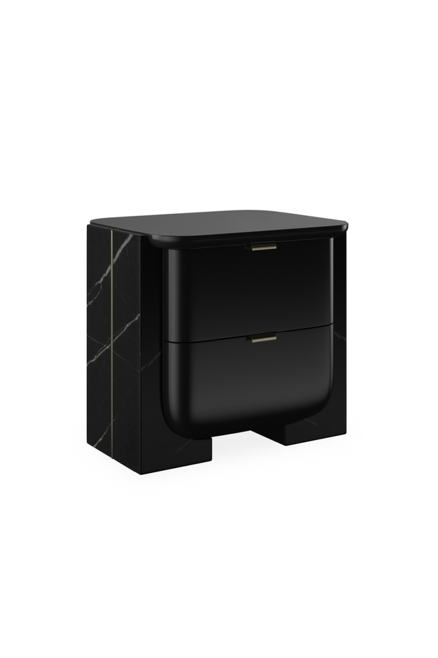 Black 2-Drawer Nighstand | Caracole Overlap | Oroa.com