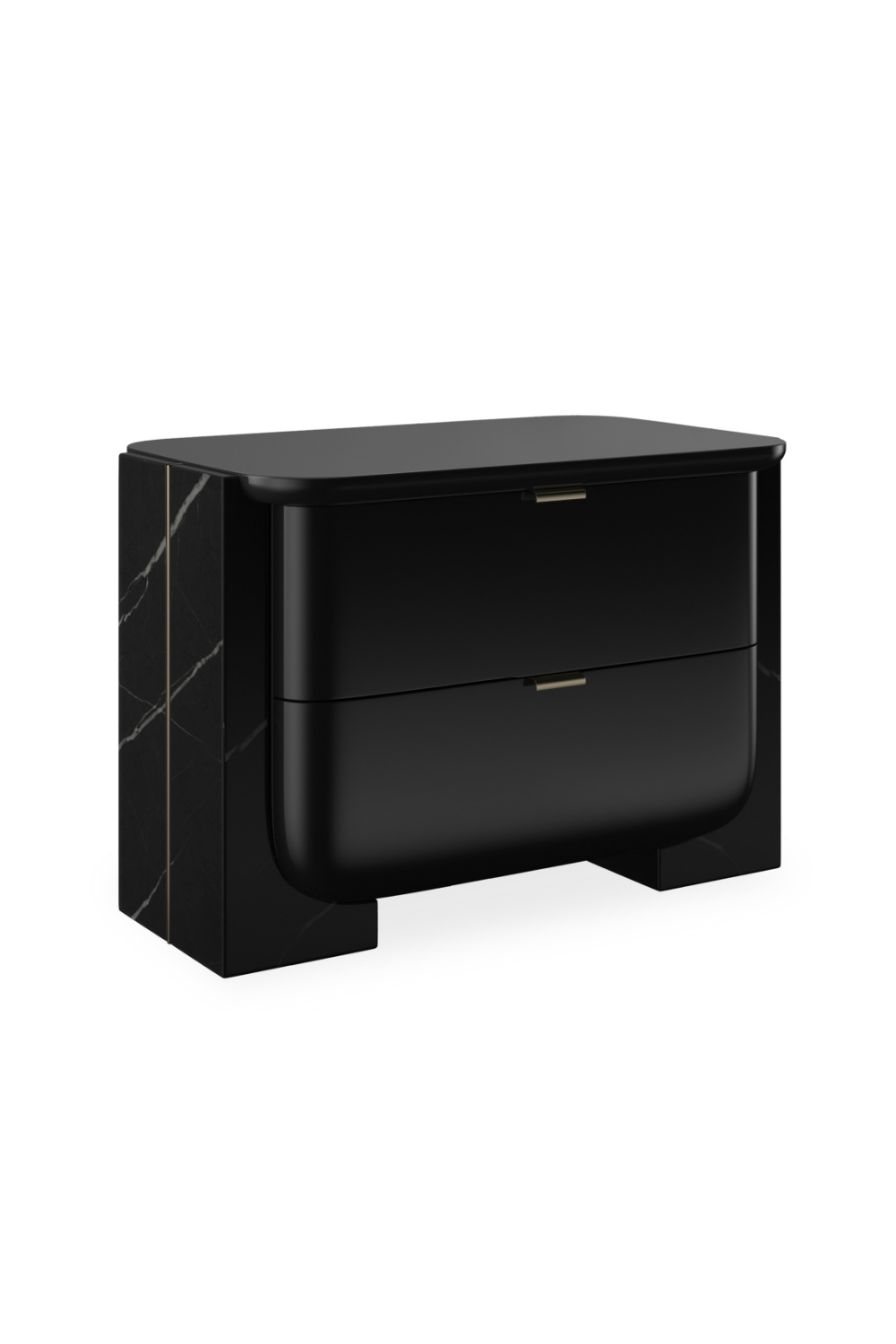 Black 2-Drawer Nighstand | Caracole Overlap | Oroa.com