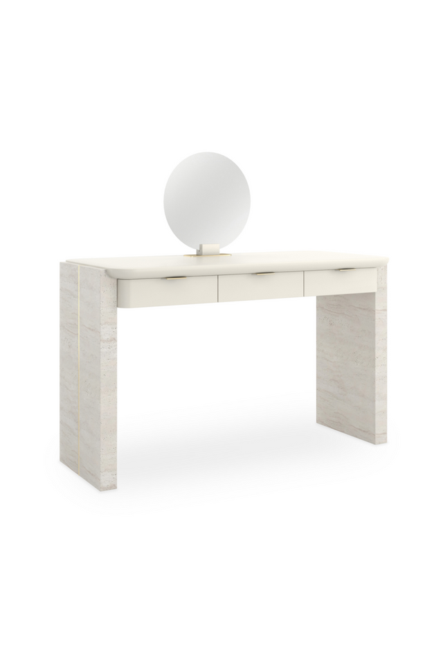 Travertine Base 3-Drawer Vanity | Caracole Overlap | Oroa.com