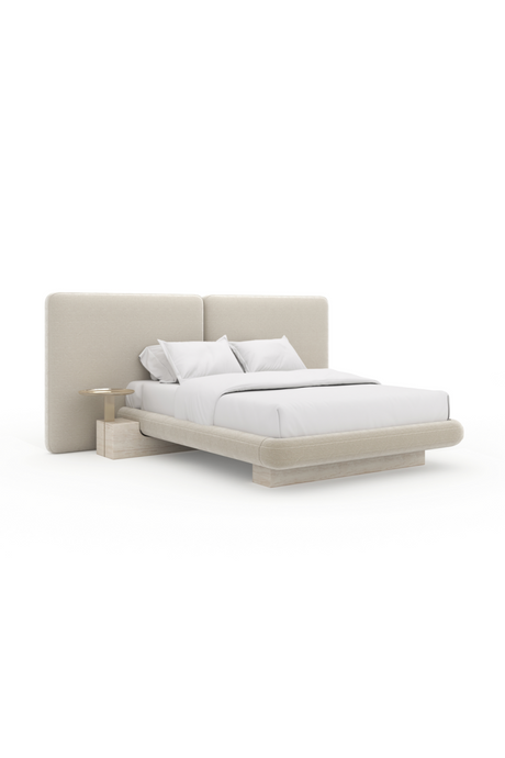 Ivory Velvet 2-Panel Queen Bed | Caracole Overlap | Oroa.com
