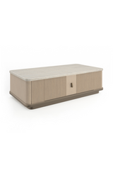Reeded Oak 2-Door Cocktail Table | Caracole Rhythm | Oroa.com