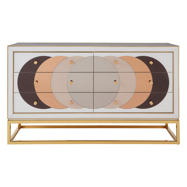 Mirrored Glass 6-Drawer Sideboard | Jonathan Adler Chambeige | Oroa.com