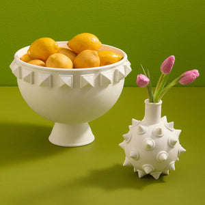 White Pocelain Pedestal Bowl L | Jonathan Adler Charade | Oroa.com