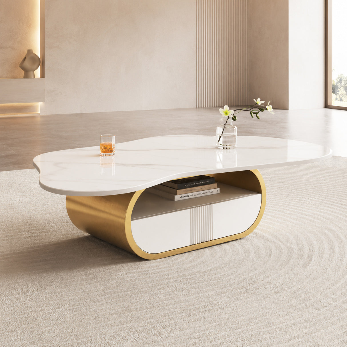 White Gold Butterfly Coffee Table | OROA