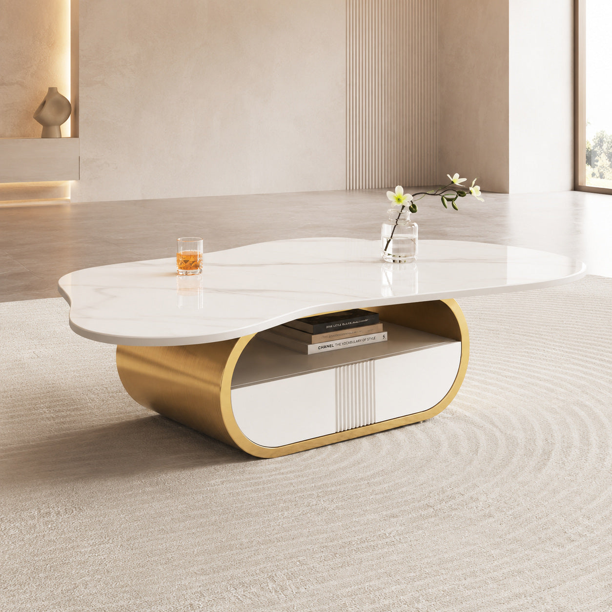 White Gold Butterfly Coffee Table | OROA