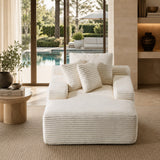 Oversized Chaise Lounge Chair White Summer - OROA