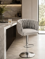 Swivel Adjustable Bar Stools Gray (S/2) - OROA