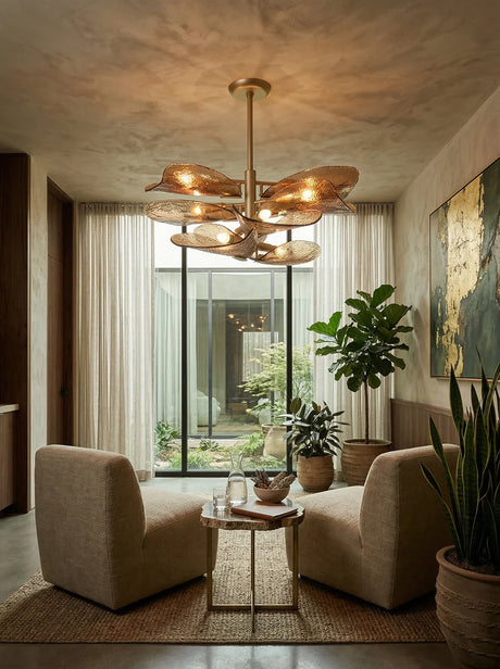 Cloud Shaped Layered Amber Glass Chandelier - OROA