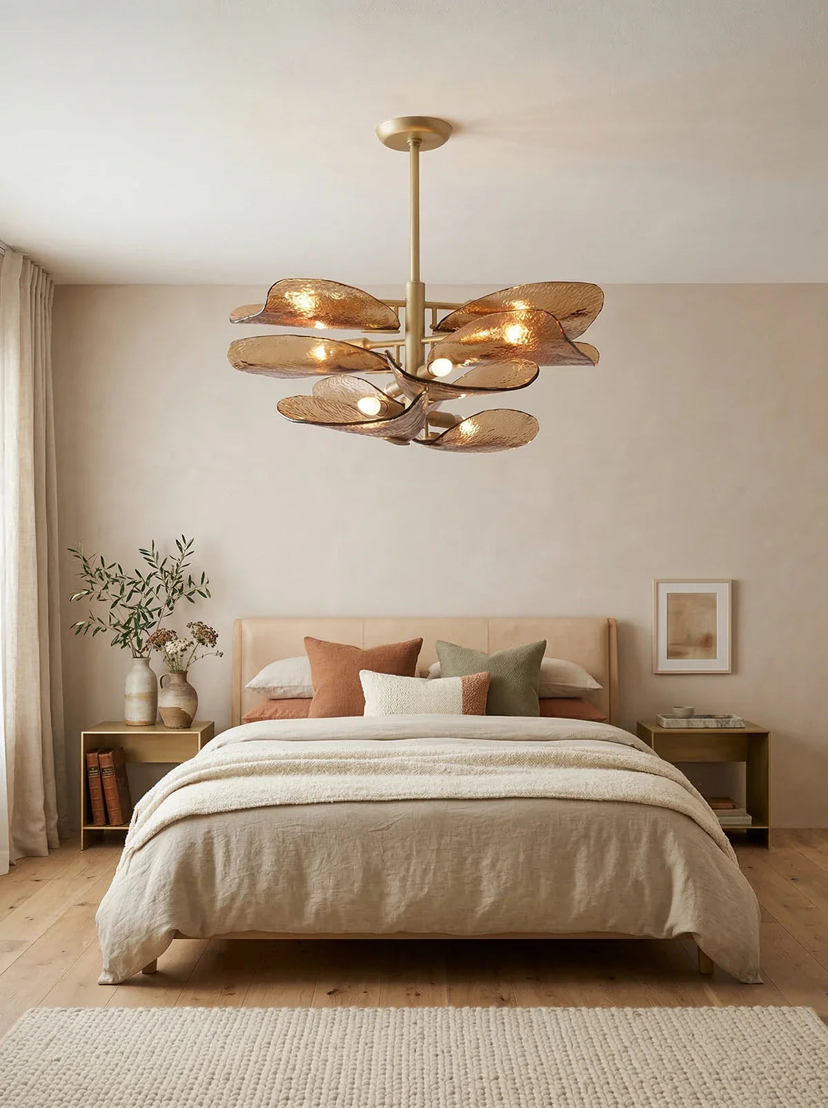 Cloud Shaped Layered Amber Glass Chandelier - OROA