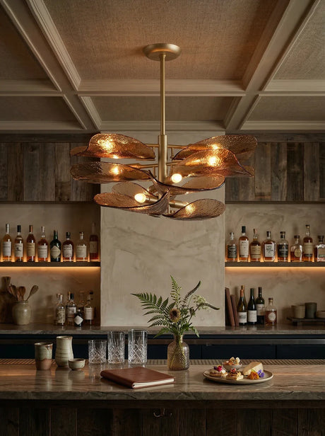 Cloud Shaped Layered Amber Glass Chandelier - OROA