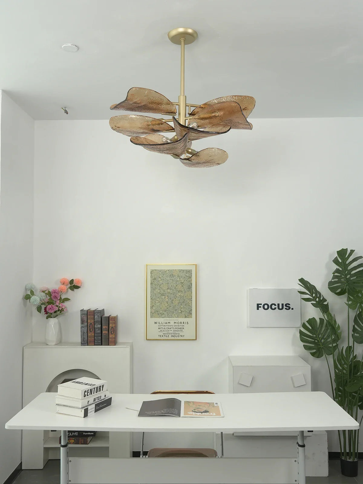 Cloud Shaped Layered Amber Glass Chandelier - OROA