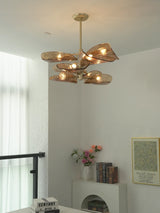 Cloud Shaped Layered Amber Glass Chandelier - OROA