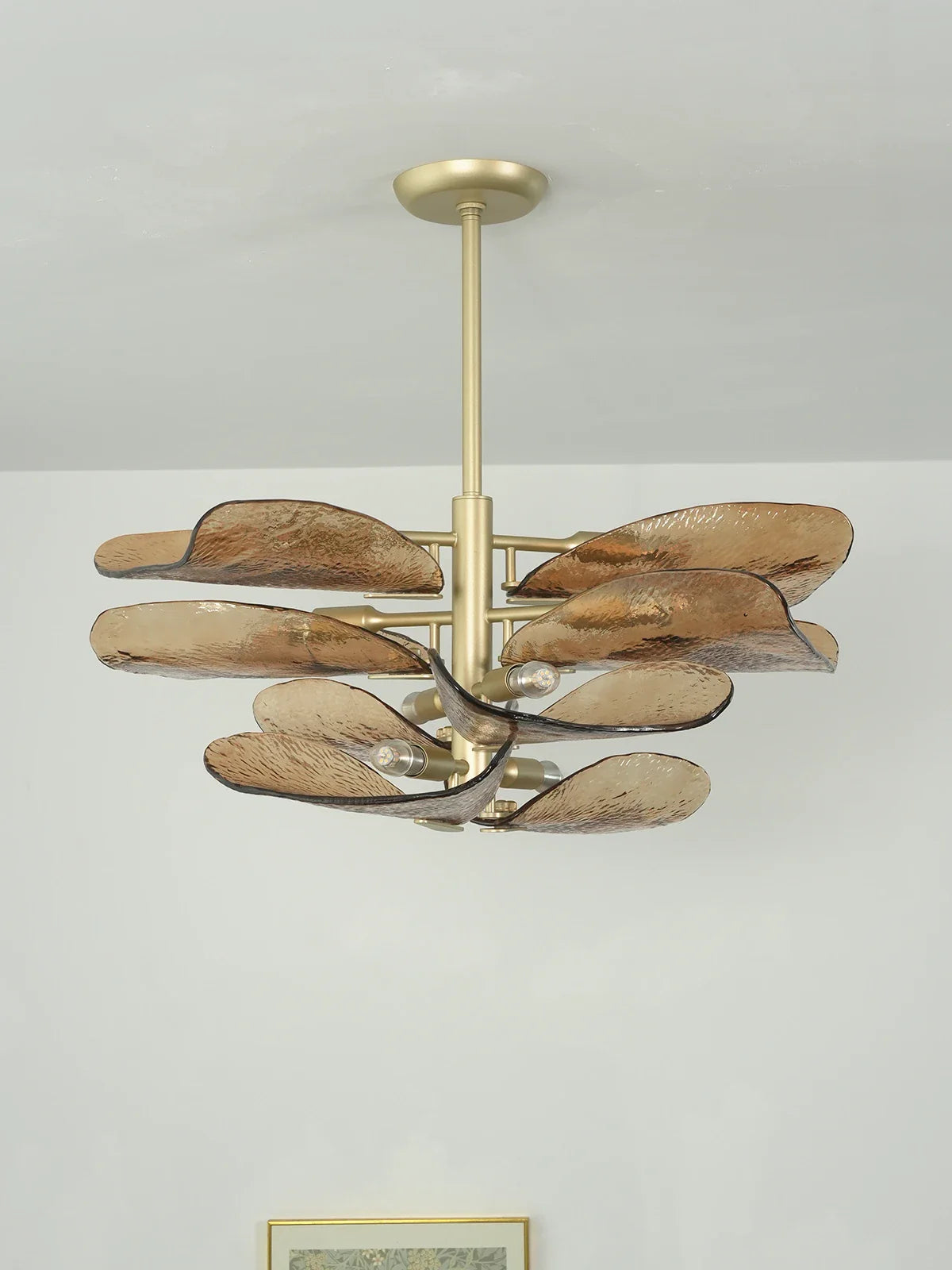 Cloud Shaped Layered Amber Glass Chandelier - OROA