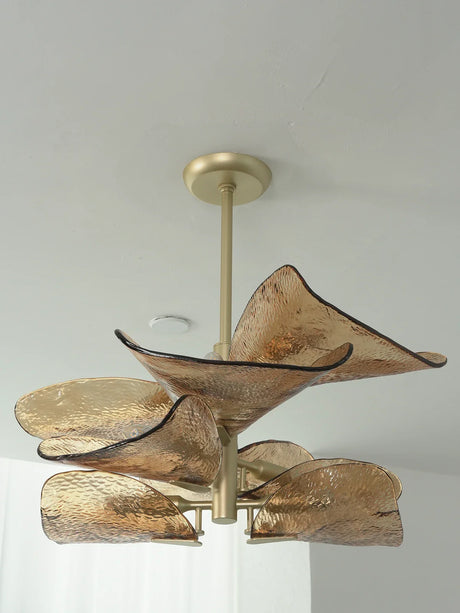 Cloud Shaped Layered Amber Glass Chandelier - OROA