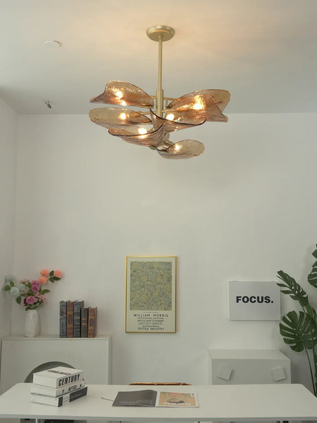 Cloud Shaped Layered Amber Glass Chandelier - OROA